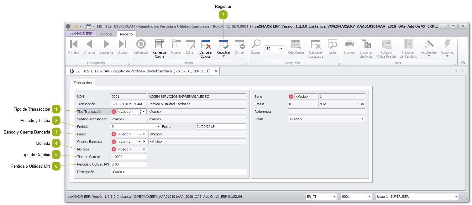 3.9.4.2. Registro de Pérdida o Utilidad Cambiaria